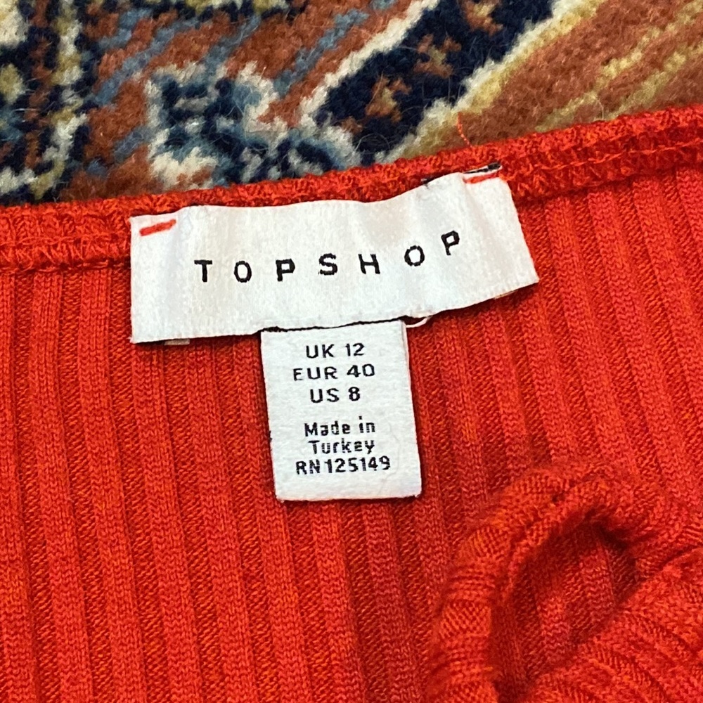 Red Ribbed Topshop Bodysuit - Picture 4 of 5